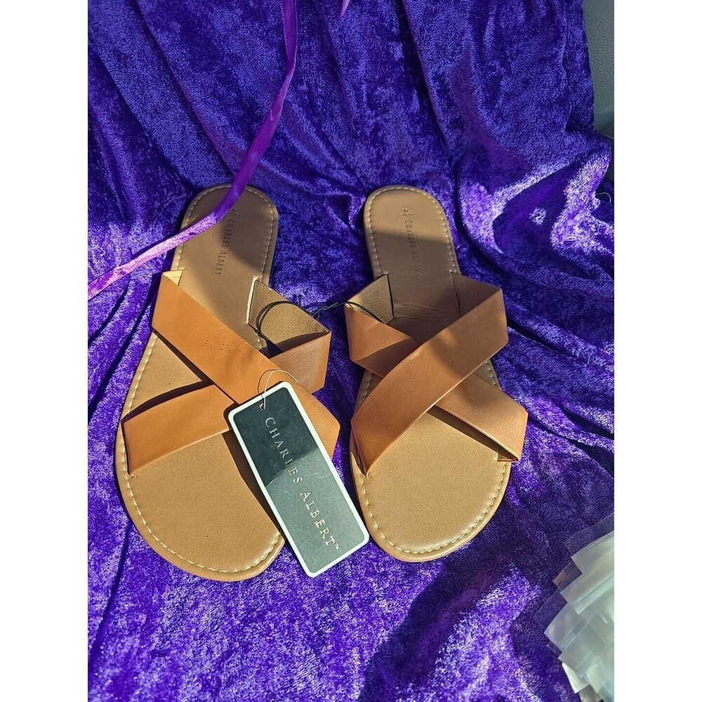 New CHARLES ALBERT Women's Sandals Slides Size Xl 10-11